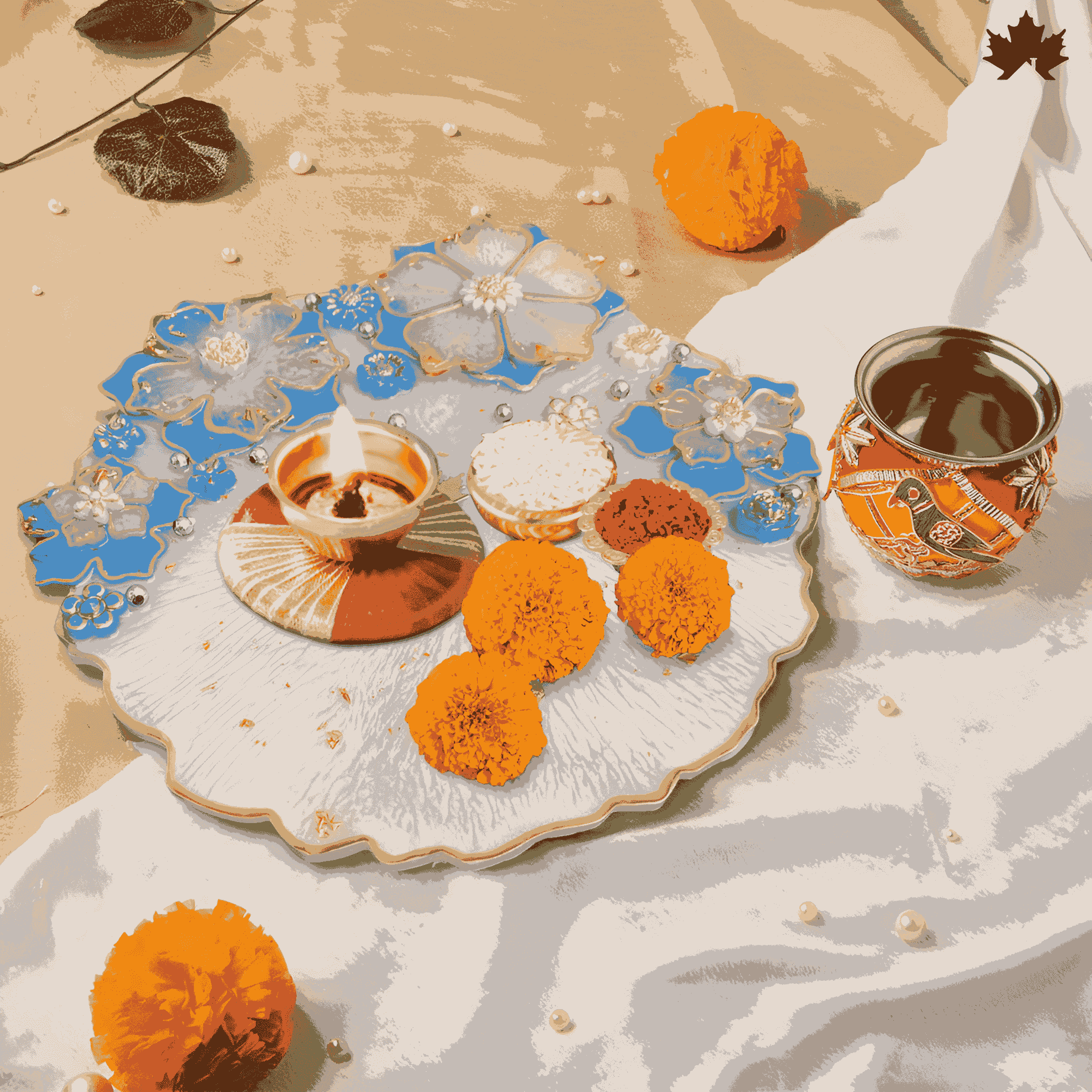 luxury pooja thali for diwali